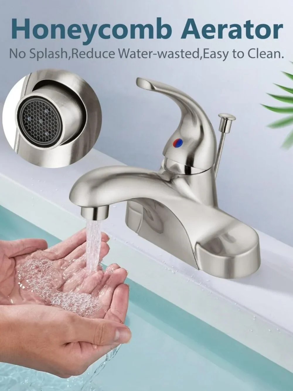 Sleek Brushed Nickel 4-Inch Centerset Bathroom Faucet & Drain - Modern Upgrade